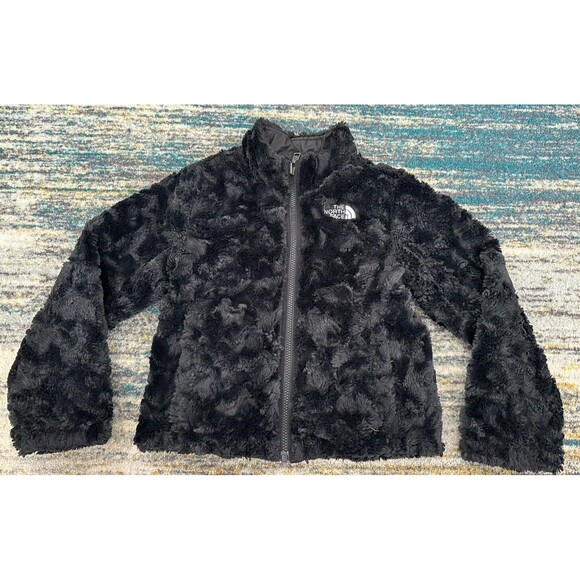The North Face MOSSBUD REVERSIBLE FULL ZIP JACKET Girls (XS 6) Black - Picture 6 of 9